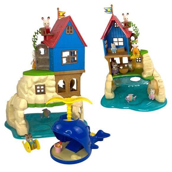Calico Critters Secret Island Playhouse Gift Set Seaside Splash Play Whale Pool - Picture 1 of 9